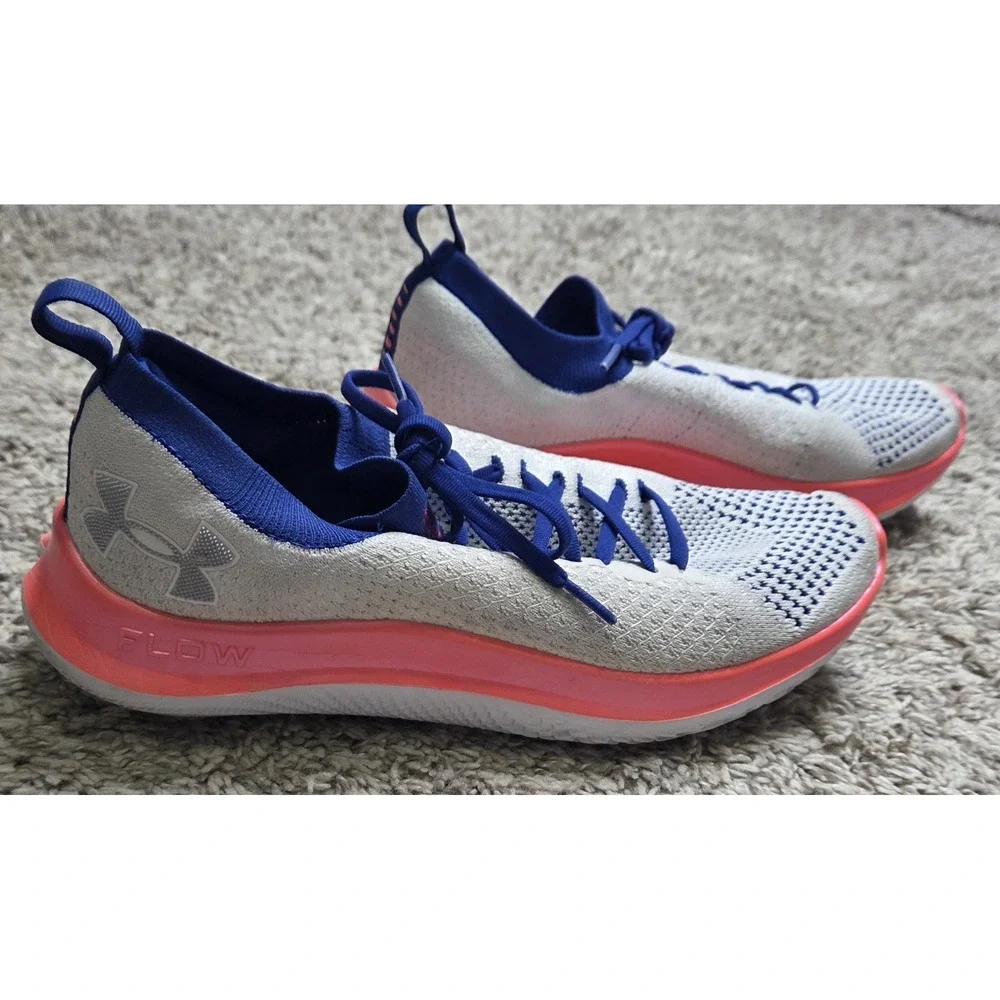 Under Armour Flow Velociti SE Mens Size 10 White Royal Running Shoes 3024016-105